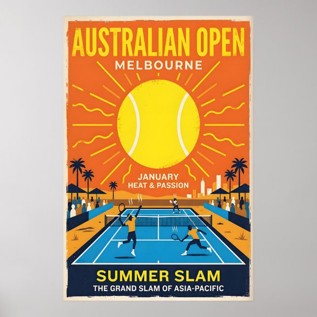 Australiensiska öppna Tennisaffisch Summer Slam, F Poster (Framsidan)