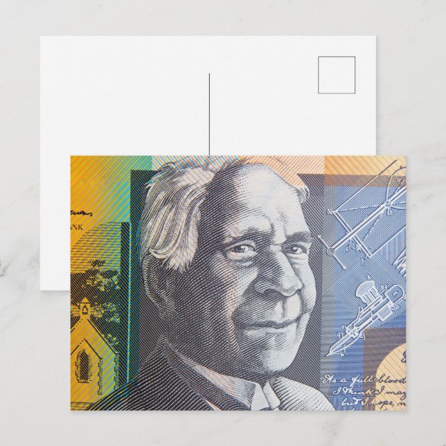 australiensiska pengar dollar vykort (Fram/baksida)