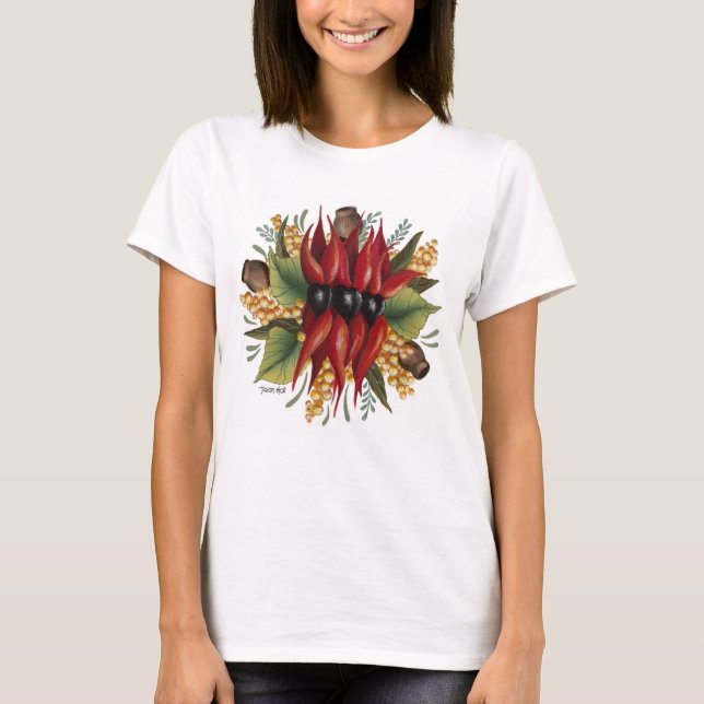 Australiensiska vildblommar - Sturt ökenärta T-shirt (Framsida)