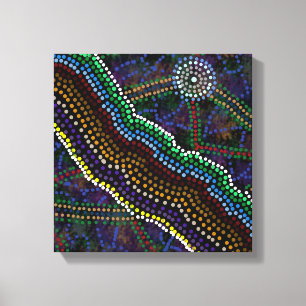 Australiensiskt Aboriginal designtryck Canvastryck