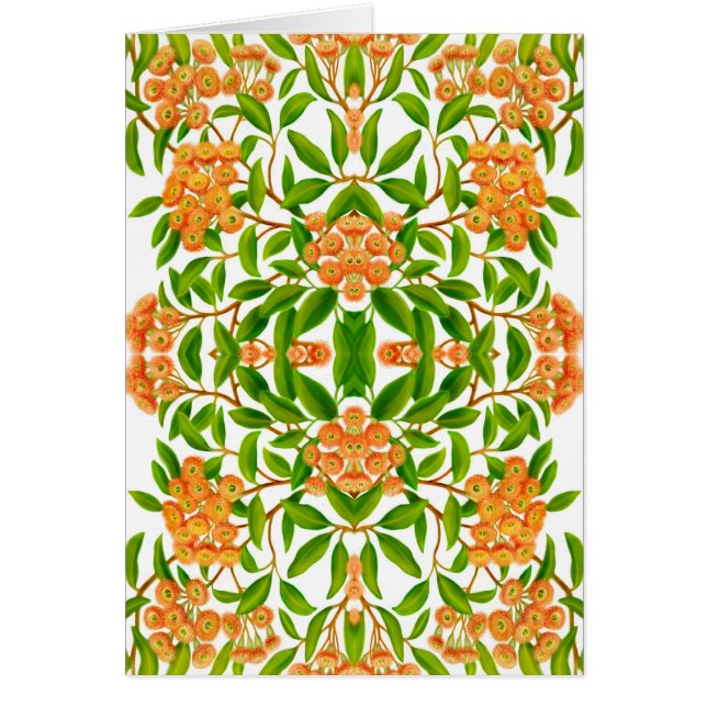 Australiensiskt eukalyptusträddesignkort hälsningskort (Framsidan)