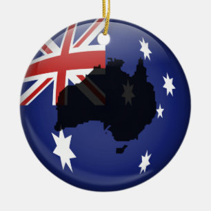 Australiensiskt jordklot julgransprydnad keramik