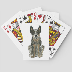 Australiensiskt nötkreatur förföljer blått Heeler Casinokort