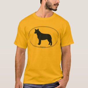 Australiensiskt nötkreatur förföljer silhouette t shirt
