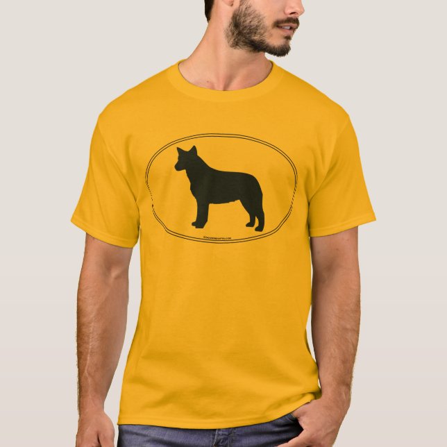 Australiensiskt nötkreatur förföljer silhouetten t shirt (Framsida)