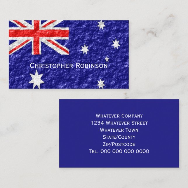 Australienska flaggan visitkort (Fram/baksida)