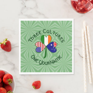 Australienska Irländska USA-flaggor Shamrock-födel Pappersservett