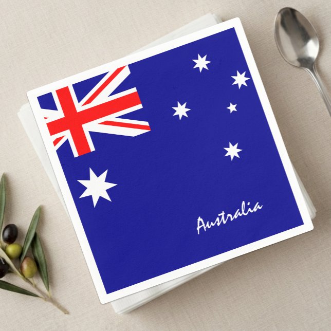Australienska näsdukar, Australiens flagga fest /  Pappersservett (Australian Flag Napkins)