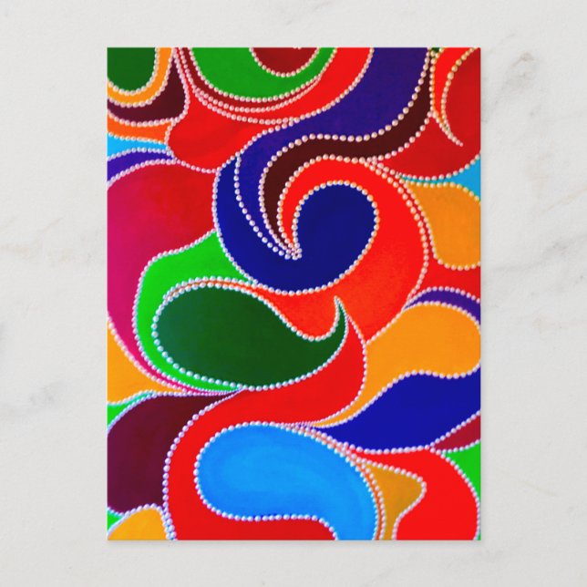 Australienskt Aboriginiskt Regnbågsdrömmande Tryck Vykort (Framsida)
