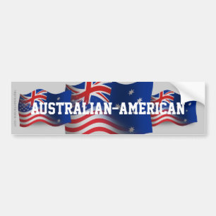 Australier-Amerikan som vinkar flagga Bildekal