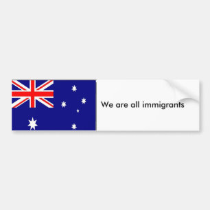 australier-flagga är vi alla invandrare, oss är bildekal