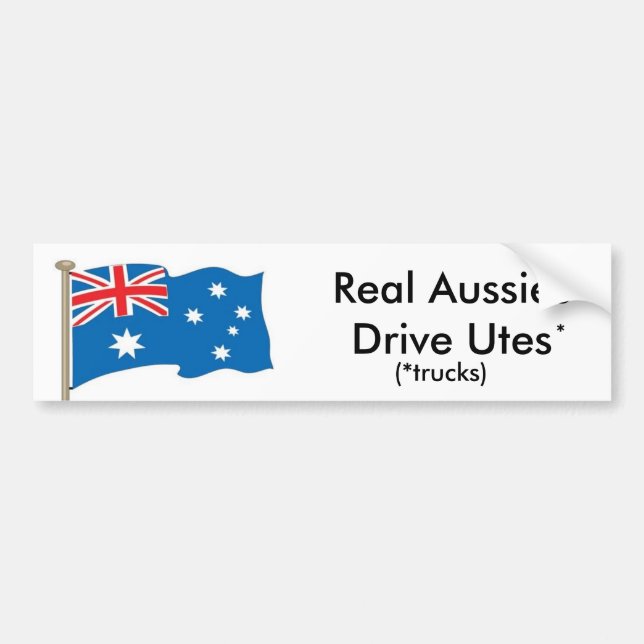 Australier - verkliga AussiesdrevUtes - USA Bildekal (Framsidan)