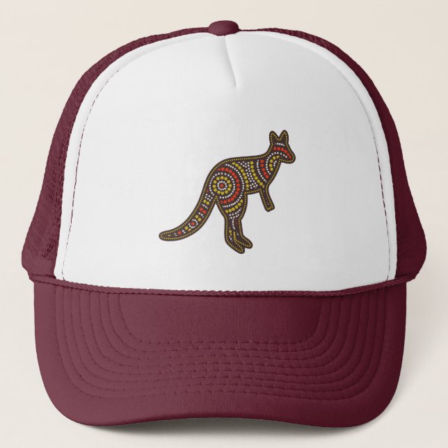 Australisk Aboriginell Konst – Kangaroo Spirit Des Keps (Framsida)