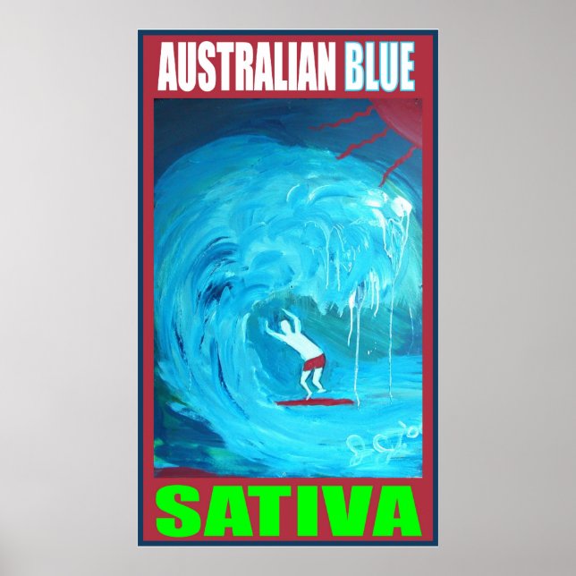 AUSTRALISK BLÅ SATIVA POSTER (Framsidan)