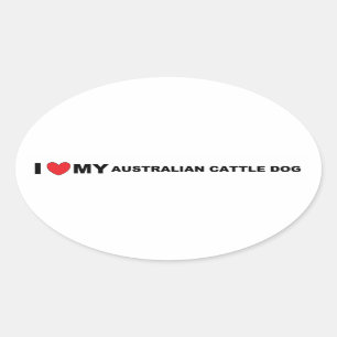 Australisk boskap hund kärlek ovalt klistermärke