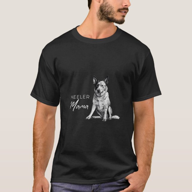 Australisk boskap Hund Mamma Blue Heeler Mamma Cat T Shirt (Framsida)