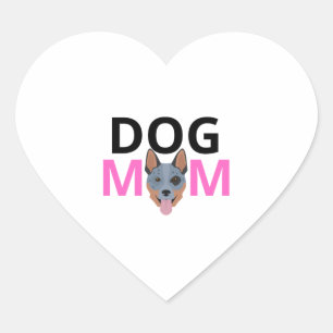 Australisk boskap hund mamma Premium 1 Hjärtformat Klistermärke
