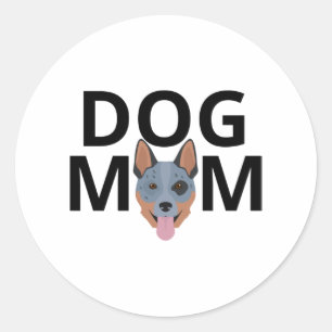 Australisk boskap hund mamma Premium 2 Runt Klistermärke