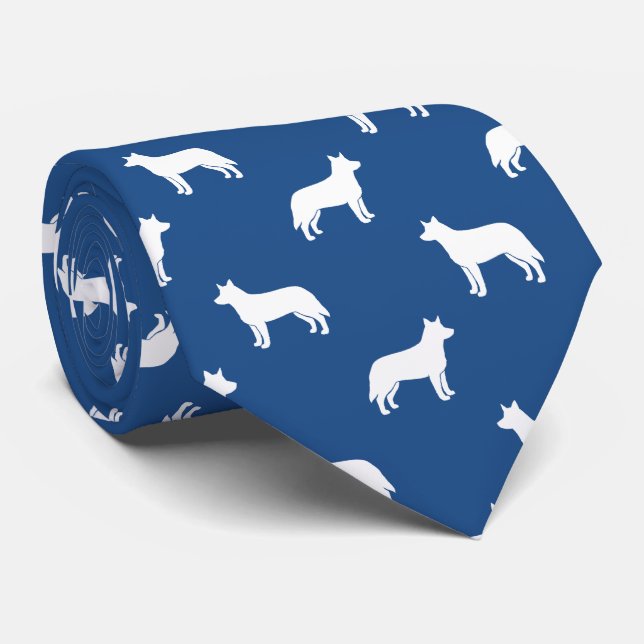 Australisk boskap Hund Silhouettes Mönster Blue Slips (Rullad)
