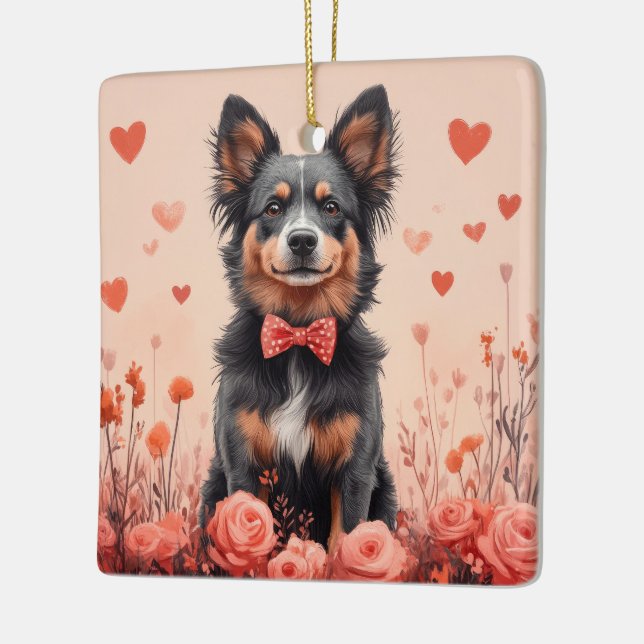 Australisk boskap med Ro - Alla hjärtans dag Julgransprydnad Keramik (Vänster)