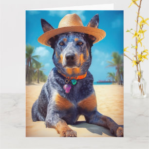 Australisk boskap på Beach,hundälskare sommargåva Kort
