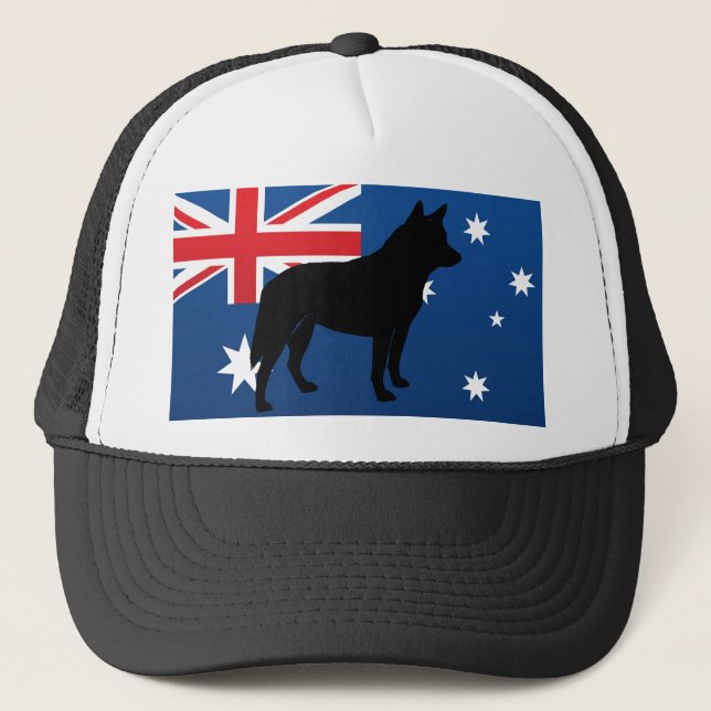 Australisk boskapssilhouette på flagga keps (Framsida)