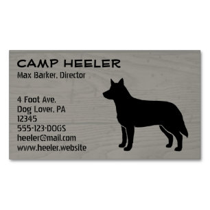 Australisk boskapsuppfödning Hund Blue Heeler Sil Visitkortmagnet