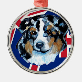 AUSTRALISK FÅRHUND JULGRANSPRYDNAD METALL