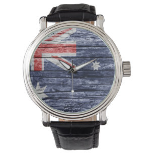 Australisk flagga av trä armbandsur