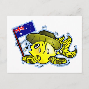 Australisk Flagga Fiskar Lekande OZI-fisk Vykort