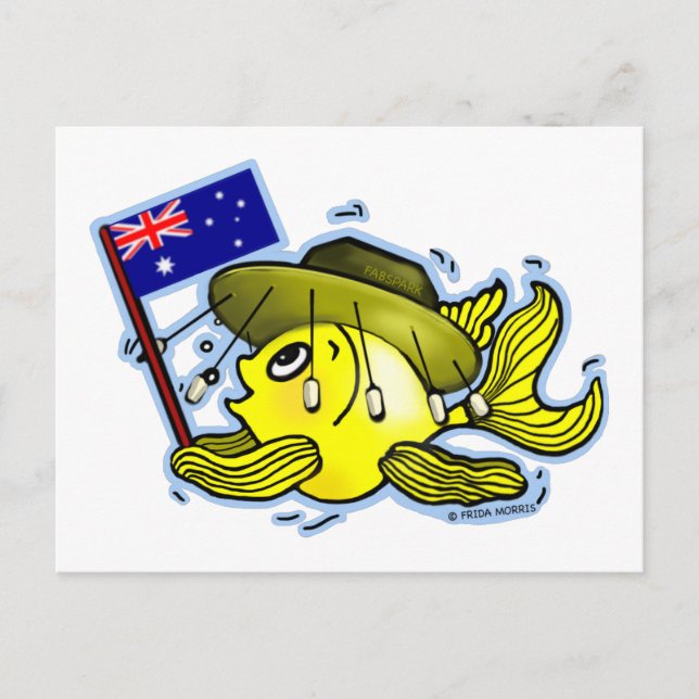 Australisk Flagga Fiskar Lekande OZI-fisk Vykort (Framsida)