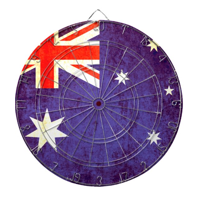 Australisk flagga föråldrad stil-bräda darttavla (Framsidan)