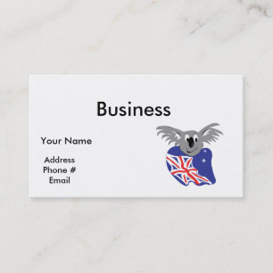 australisk flagga koala-björndesign visitkort