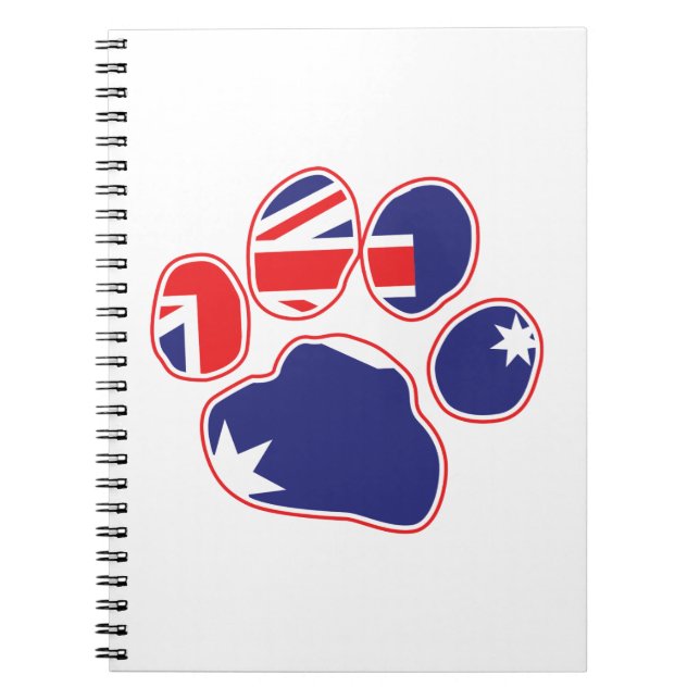 Australisk Flagga Paw-utskrift Anteckningsbok (Framsidan)