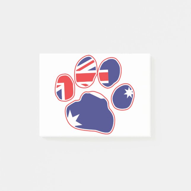 Australisk Flagga Paw-utskrift Post-it Block (Framsida)