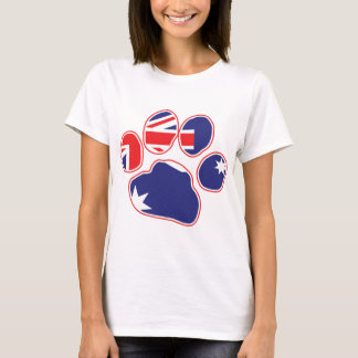Australisk Flagga Paw-utskrift T Shirt