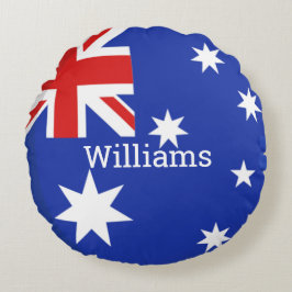 Australisk Flagga Personlig Round Pillow Rund Kudde