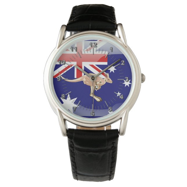 Australisk glansig flagga armbandsur (Framsida)
