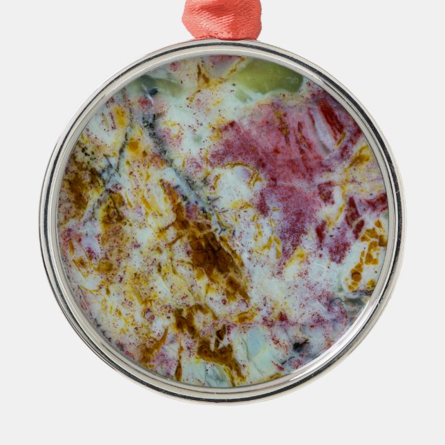 Australisk Grönt Opalite Slab Julgransprydnad Metall (Framsidan)