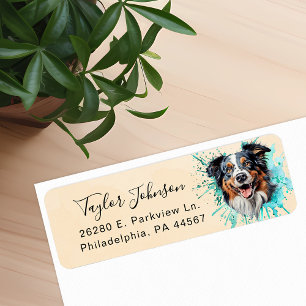 Australisk herdehund Returadressetikett Returadress Etikett