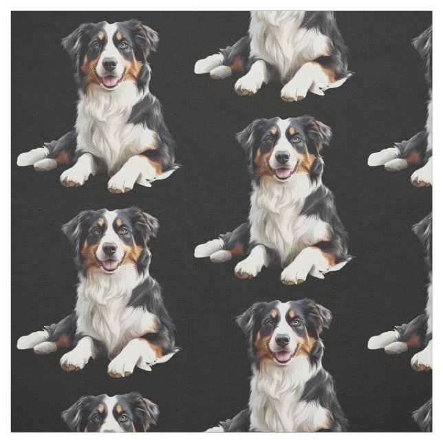 Australisk herdehund rolig djurkonst tyg (Provkarta)