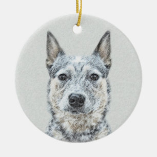 Australisk Hund för boskap - Cute Original Art Julgransprydnad Keramik