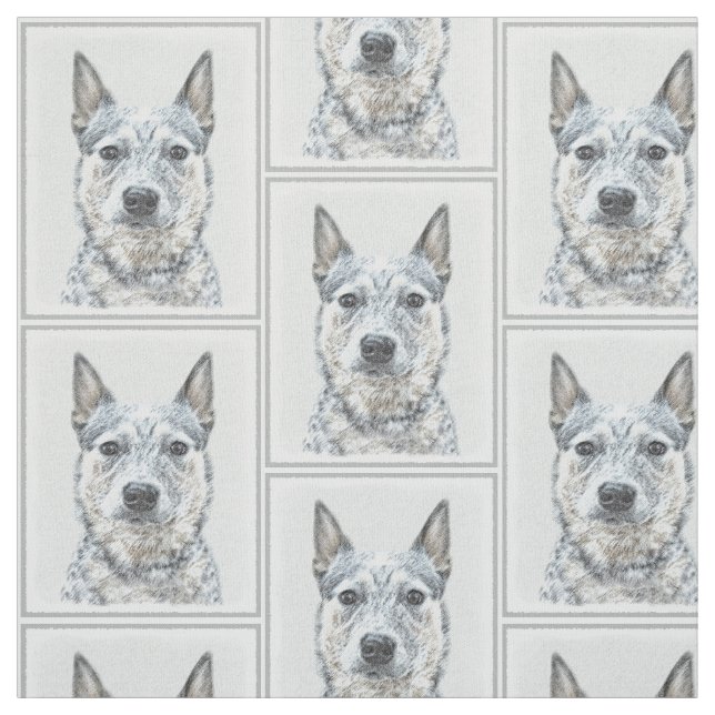 Australisk Hund för boskap - Cute Original Art Tyg (Provkarta)