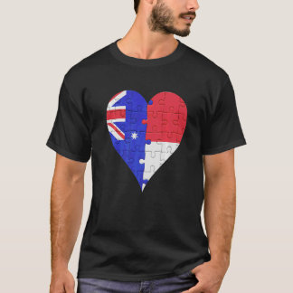 Australisk indonesisk Flagga Heart T Shirt