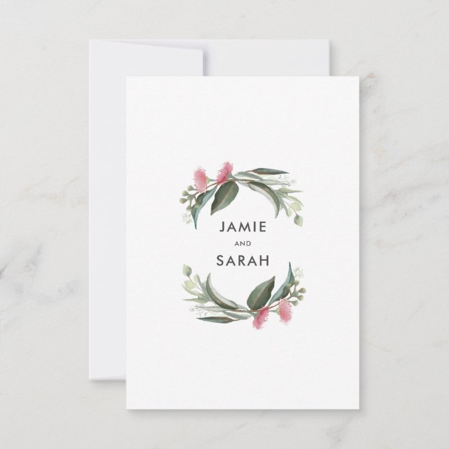 Australisk infödd eukalyptusblomma RSVP OSA Kort (Baksida)