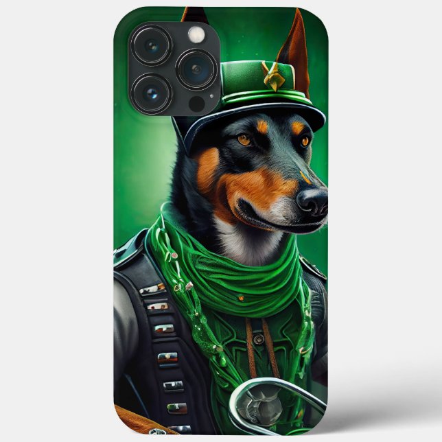 Australisk kelpie kör cykel St. Patrick's Day (Baksida)
