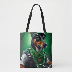 Australisk kelpie kör cykel St. Patrick's Day Tygkasse