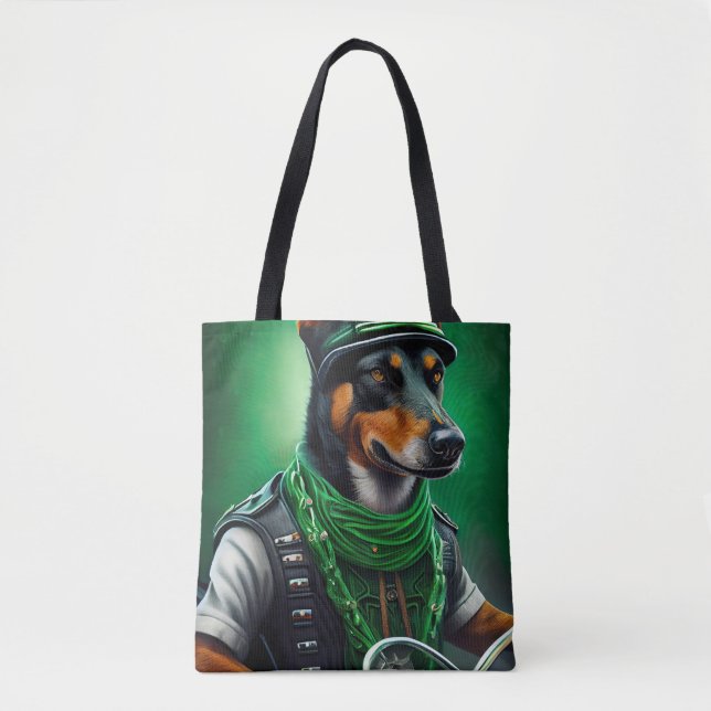 Australisk kelpie kör cykel St. Patrick's Day Tygkasse (Framsida)