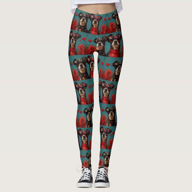 Australisk Kelpie med hjärtrusor Alla hjärtans dag Leggings (Framsida)