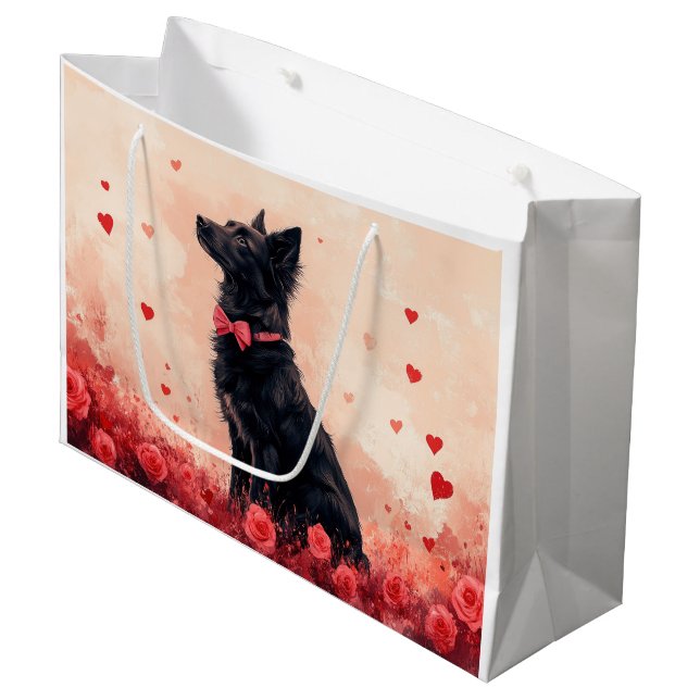 Australisk Kelpie med rosor - Alla hjärtans dag (Framsidan Vinklad)